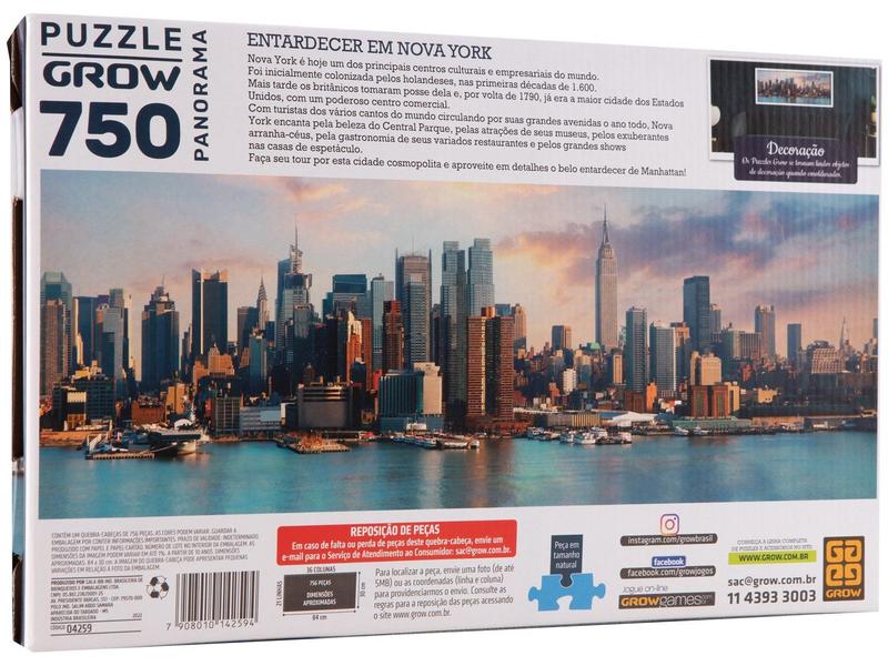 Quebra-cabeça 750 Peças Puzzle Adulto - Grow - Quebra Cabeça